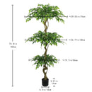 Artificial Ficus Tree With Pot For Home Decor Indoor Plant - Green