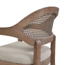Americana - Mid-Century Modern Cane Back Dining Chair Textured Weave - Taupe Beige by HouseOfZazla