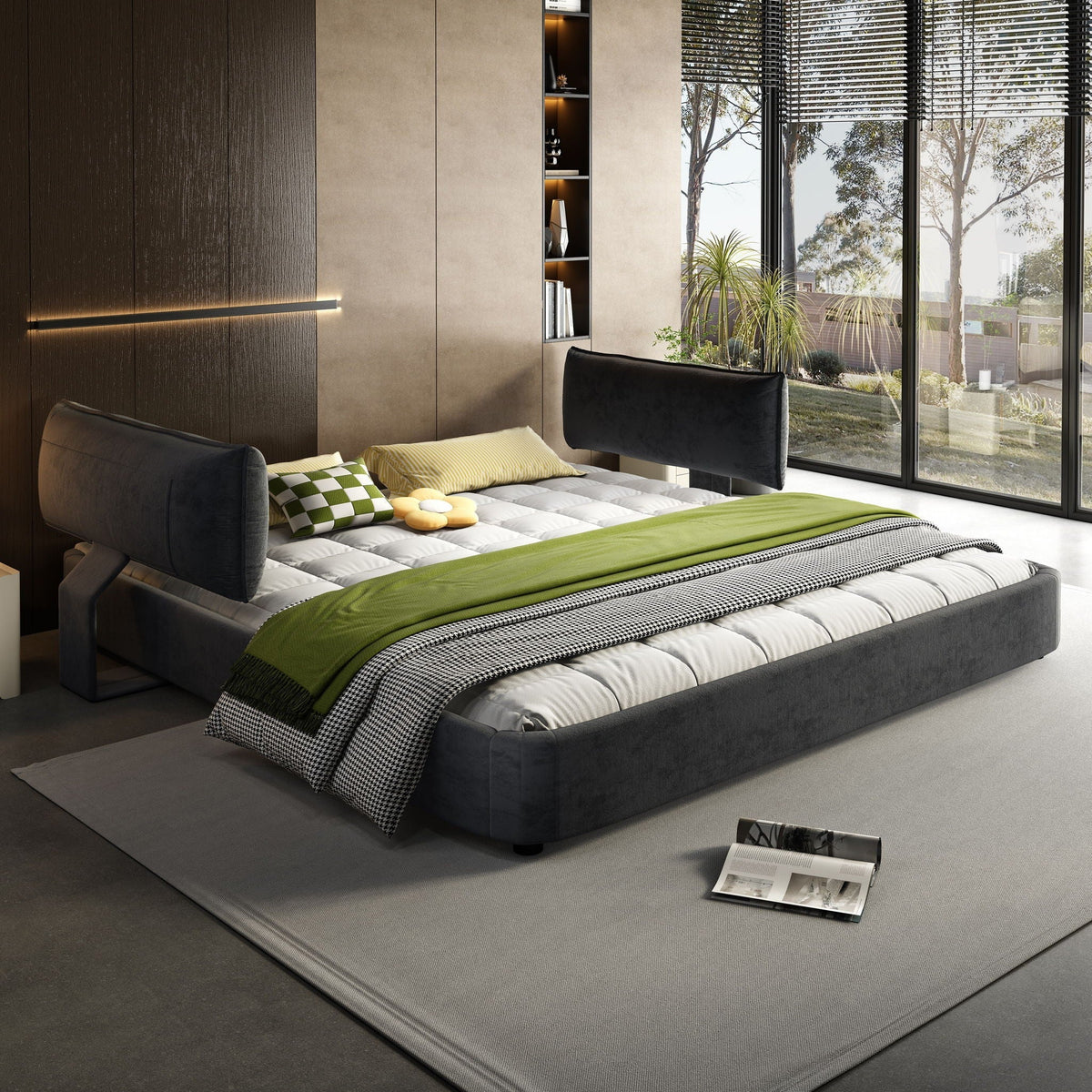 Cloud Bed Frame With Oversized Padded Movable Headboard, photo 10 of 12