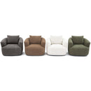 360° Swivel Barrel Sofa Chair With Throw Pillow, Upholstered Accent Chair by HouseOfZazla