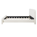 Upholstered Platform Bed Frame With Curved Headboard, Wood Slats Support by HouseOfZazla