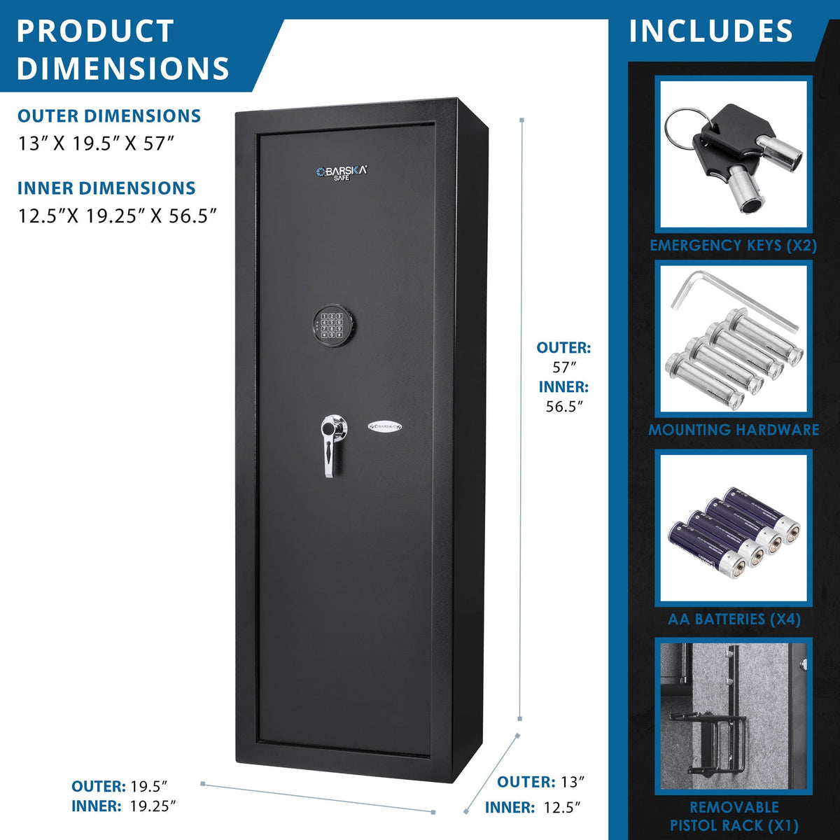 7.87 Cubic Ft Keypad Rifle Safe - Black, photo 6 of 9