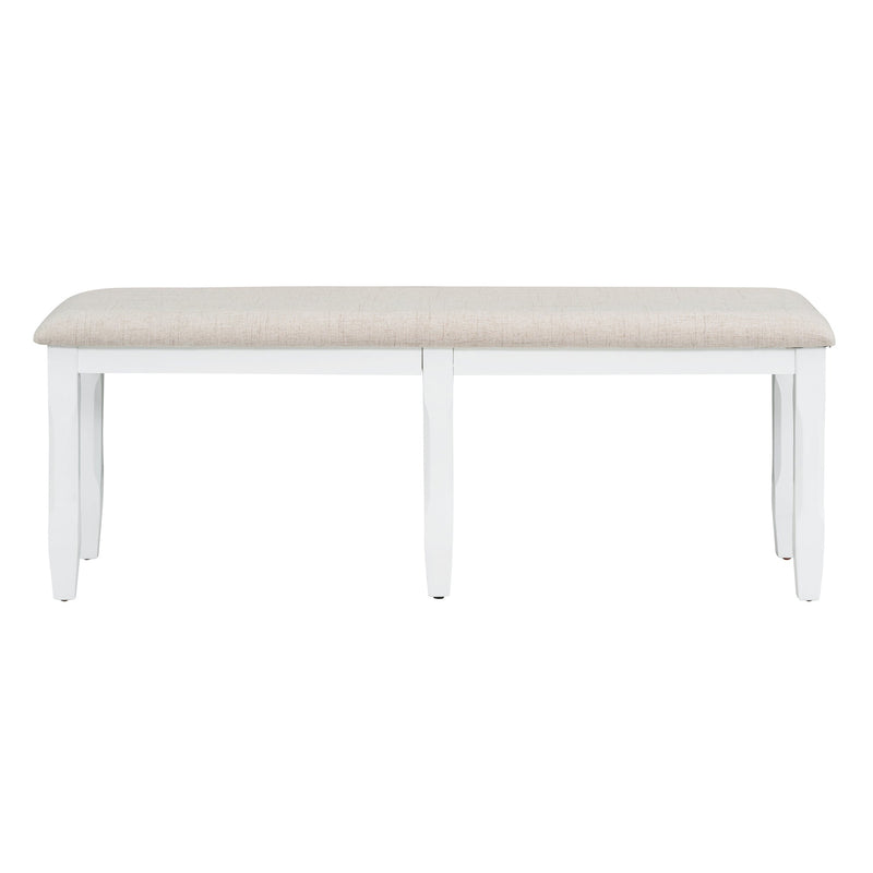 6-Piece Classic Dining Table Set, Rectangular Extendable Dining Table with two 12"W Removable Leaves and 4 Upholstered Chairs & 1 Bench for Dining Room (Gray+White)