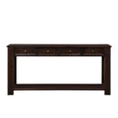 63" Pine Wood Console Table with 4 Drawers and 1 Bottom Shelf for Entryway Hallway Easy Assembly 63 inch Long Sofa Table Light Espresso