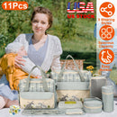 11PCS Baby Diaper Bag Set – Multifunctional with Bottle & Food Bags