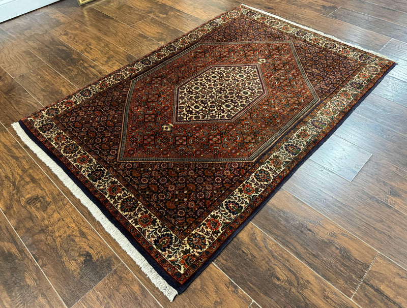 Persian Bidjar Rug 4x5, Fine 290 KPSI, Herati Pattern