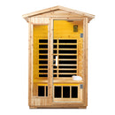 Two Person Far Infrared Old Fir Outdoor Sauna Room with Bluetooth and LED Lighting