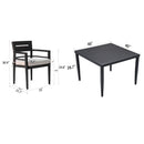 Outdoor Modern Dining Set, Chairs Sunbrella Cushioned And Dining Table With Umbrella Hole
