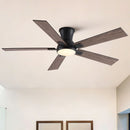 Low Profile Flush Mount Intergrated LED Ceiling Fan With Light And Reversible Quiet Motor by Unique Piece Furniture