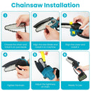 4 in 1 Cordless Pruning Shear and Electric Chainsaw With Max 5.5FT Extension Poles 4Ó/6Ó Pole Saw SK5 Blade Brushless Pruning Shear With 2Pcs 3.0Ah Ba