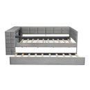 Upholstered Platform Bed With Storage Shelves, Desk, Charging Station And Trundle by HouseOfZazla