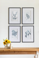 Botanical Wall Art Prints, Home Decor For Living Room Dining Room, Bedroom, Hallway (Set of 4) - White / Black by HouseOfZazla