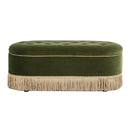 Melinda - Oval Tufted Bullion Fringe Storage Bench by HouseOfZazla