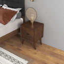 Alexandra - Night Stand With 2 Drawers - Walnut Brown by HouseOfZazla
