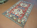 4' X 6' Vintage Handmade Turkish Kazak Pattern Wool Rug Carpet Nice
