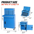 Tool Chest, 5 Drawer Rolling Tool Storage Cabinet With Detachable Top Tool Box, Liner, Universal Lockable Wheels, Adjustable Shelf, Locking Mechanism, Metal Tool Cart For Garage Workshop by HouseOfZazla