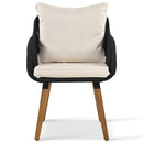 5 Pieces Patio Furniture Chair Sets, Patio Conversation Set With Wicker Cool Bar Table, Ottomans,Outdoor Furniture Bistro Sets for Porch,Backyard,Balcony,Poolside Black&Beige