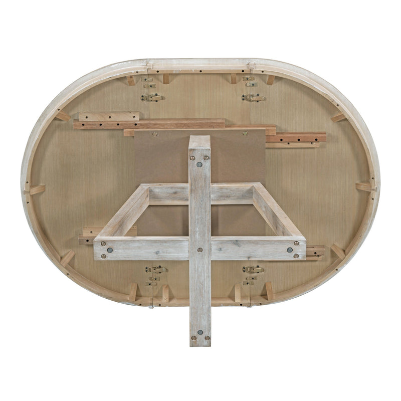 5-Piece Retro Functional Dining Set, Round Table with a 16"W Leaf and 4 Upholstered Chairs for Dining Room and Living Room (Natural)