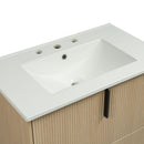 Bathroom Vanity With Ceramic Sink, Fluted Design by HouseOfZazla