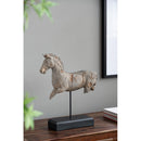 14x4.5x17' Antique Horse Statue On Stand by HouseOfZazla