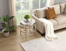 Elegant Round Table With Sintered Stone Top & Sturdy Metal Frame by HouseOfZazla