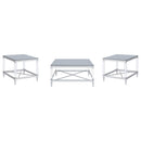 Lindley 3-piece Square Coffee and End Table Set Chrome