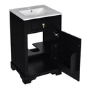 Elegant Bathroom Vanity With Ceramic Sink, Soft Close Door, Adjustable Shelf by HouseOfZazla