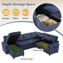 Convertible U-Shaped Sectional Sofa Bed With USB Ports And Storage by HouseOfZazla