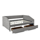 Elegant Daybed With Trundle Upholstered Tufted Sofa Bed
