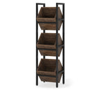 3 Tier Basket Stand With Angled Baskets, Vertical Storage Tower For Kitchen - Black by HouseOfZazla
