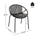Stackable Patio Dining Chairs Set of 2