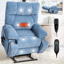 Blue Heat Massage Dual Motor Lift Recliner Chair