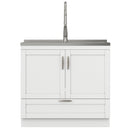 Reed - Deluxe Laundry Cabinet With Pull-Out Faucet And Stainless Steel Sink by HouseOfZazla