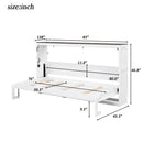 Murphy Bed With LED Light, Foldable Wall Bed Cabinet