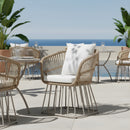 Outdoor Dining Chair MP1 - Teak Finish Wicker & Steel Frame by HouseOfZazla
