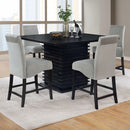 Shandra - 5 Piece Set With Counter Height Table And Stools - Black by HouseOfZazla