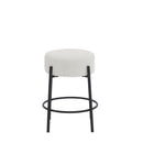 24" Tall, Round Bar Stools, Set of 2 - Contemporary upholstered dining stools for kitchens, coffee shops and bar stores - Includes sturdy hardware support legs