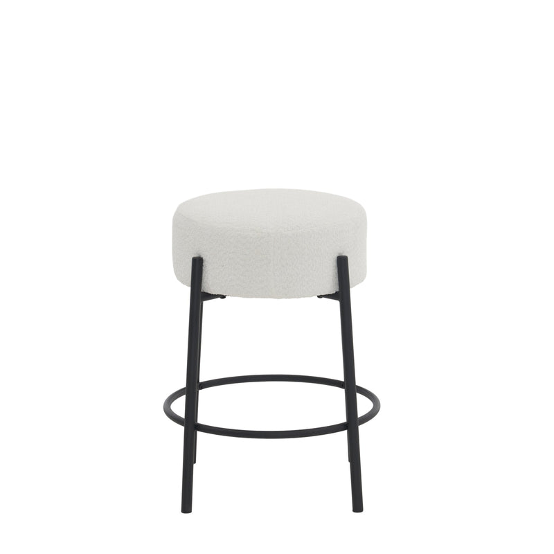 24" Tall, Round Bar Stools, Set of 2 - Contemporary upholstered dining stools for kitchens, coffee shops and bar stores - Includes sturdy hardware support legs