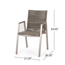 Outdoor Modern Aluminum Dining Chair Set With Rope Sea (Set of 2) by HouseOfZazla