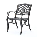 Luminea Outdoor Aluminum Dining Chair With Scroll Design, Lattice Pattern And Cabriole Legs - Copper by HouseOfZazla