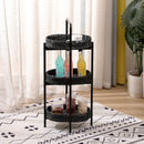 Modern 3 Tier Handwoven Side Table With Oval Organizer