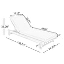 Light Teak Acacia Wood Chaise Lounge Set: 1 Frame + 1 Cushion