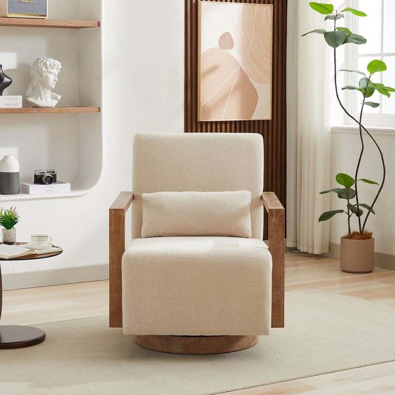 Walker Edison | Linen Swivel Modern Accent Chair