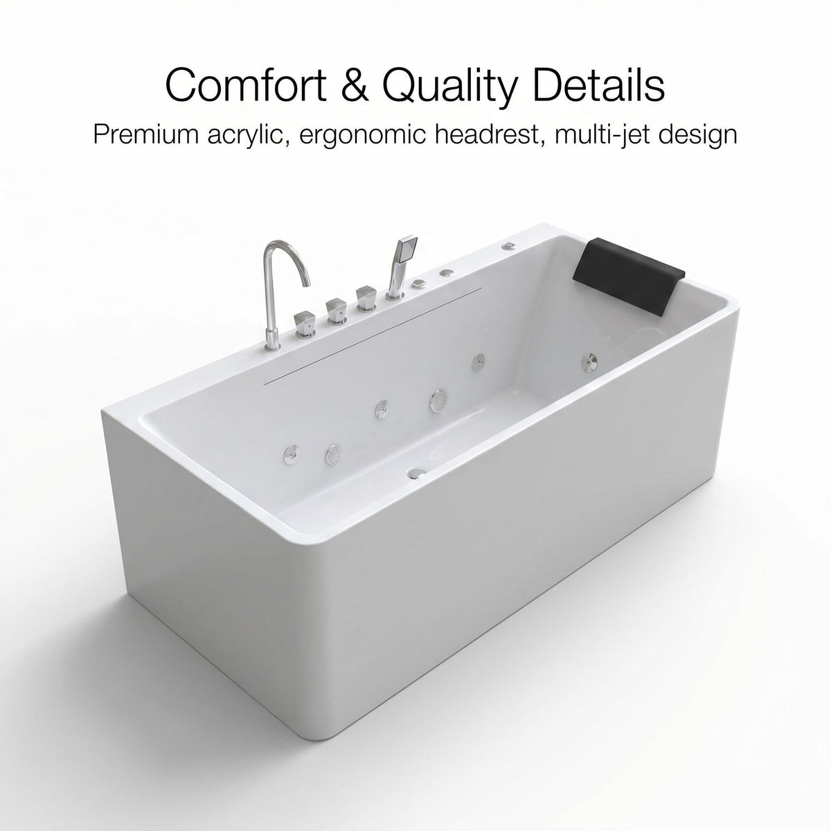 67-Inch Single-Person Luxury Whirlpool Bathtub, photo 8 of 10