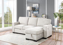 Estelle - Fabric Reversible Sleeper Sectional With Storage Chaise Drop-Down Table 2 Cup Holders And 2 USB Ports by HouseOfZazla