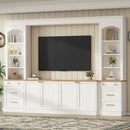 Farmhouse Arched Entertainment Center Wall Unit