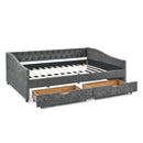 Upholstered Tufted Daybed With 2 Drawers, Waved Arms by HouseOfZazla