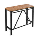 GO 5-Piece Outdoor Acacia Wood Bar Height Table And Four Stools With Cushions, Garden PE Rattan Wicker Dining Table, Foldable Tabletop, High-Dining Bistro Set, All-Weather Patio Furniture, Brown by Montret