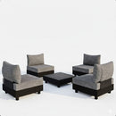 Patio Sectional Set With Modular Armless Chairs And Coffee Table - Gray by HouseOfZazla