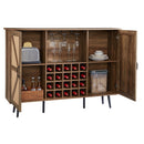 Walker Edison | Rattan Barn Door Bar Cabinet